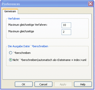 Xilisoft Programm Einstellungen