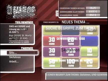 Die-Wand-TV Premium-SMS-Spiel